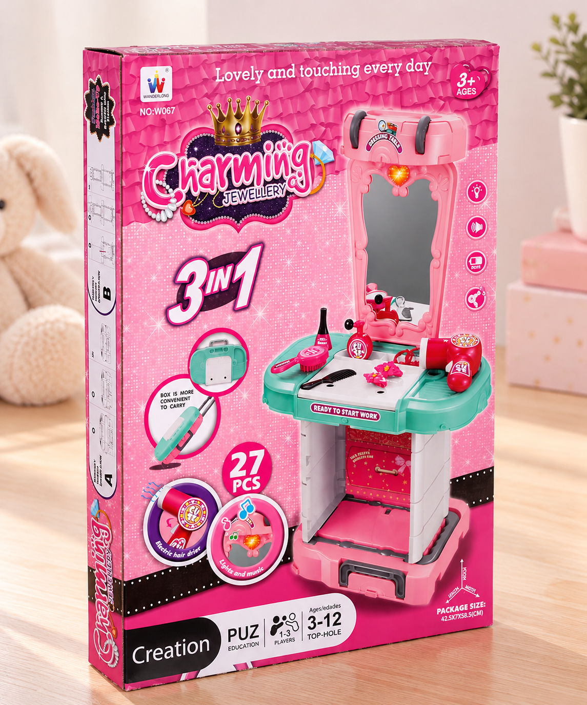 Coiffeuse Valise 3 en 1 Charming Jewellery